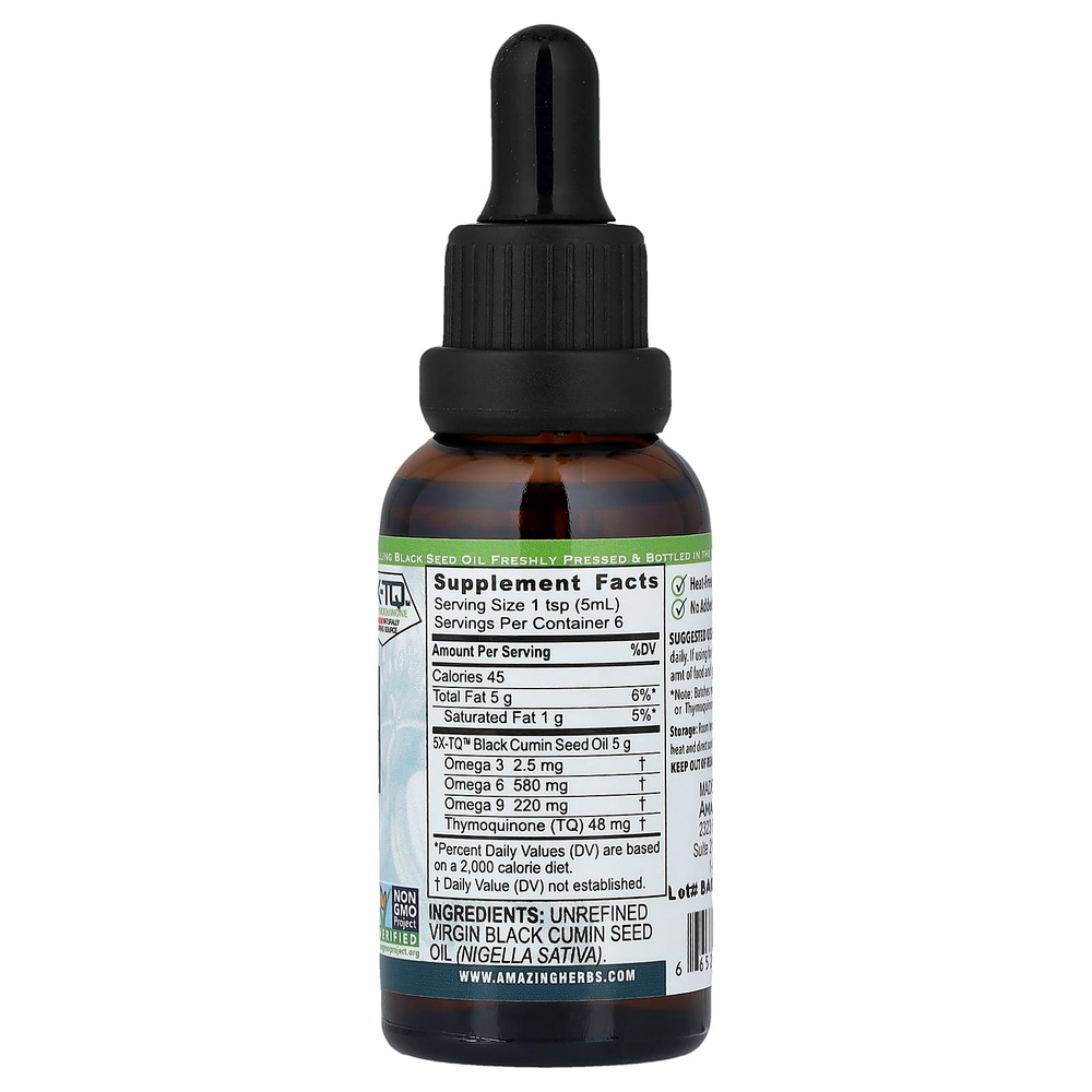 Amazing Herbs, Premium Black Seed™, на 100% чистое масло семян чёрного тмина холодного отжима, 30 мл (1 жидк. унция)