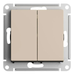 ATLASDESIGN 2-клавишный ПЕРЕКЛЮЧАТЕЛЬ, сх.6+6, 10АХ, механизм, ПЕСОЧНЫЙ