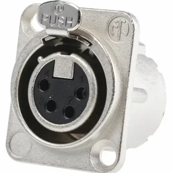 Neutrik NC4FD-LX панельный разъем XLR female с дополнительной защитой от RF помех