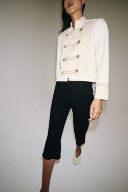 ZARA БРЮКИ КАПРИ - ZW COLLECTION, ЧЕРНЫЙ