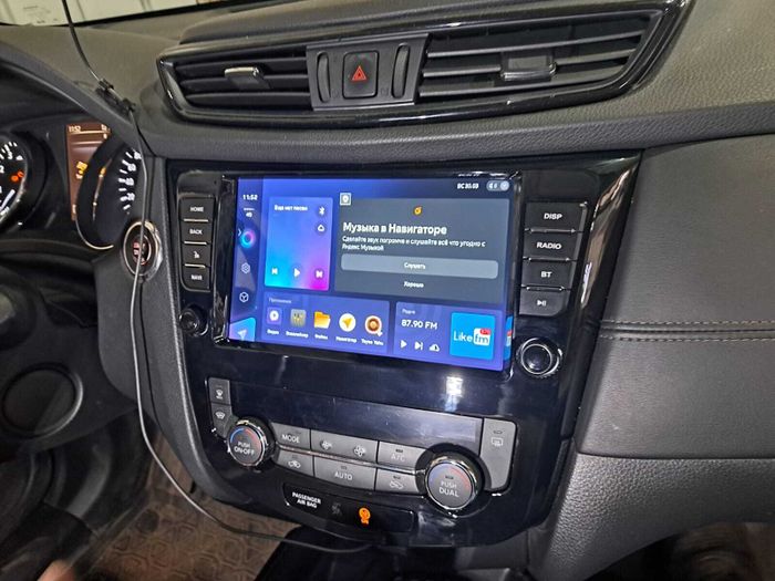 Магнитола для Nissan X-Trail T32, Qashqai J11 2014-2022 (климат, рамка большая с кнопками) - Teyes CC2 PLUS монитор 9" QLED, Android 10, Быстрая, SIM-слот