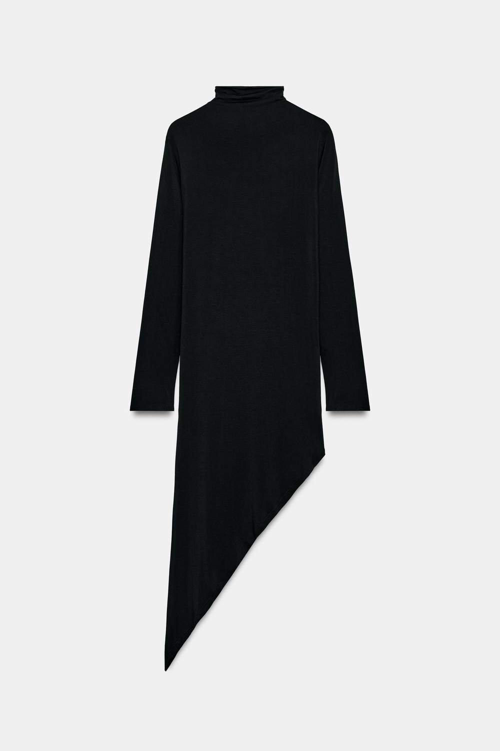 ZARA УДЛИНЁННЫЙ ТОП АСИММЕТРИЧНОГО КРОЯ, ЧЕРНЫЙ