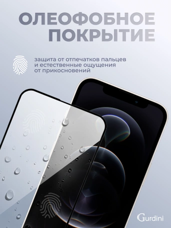 Стекло противоударное iPhone 12 Pro Max 6.7" Full Screen 2.5D (20D) черное
