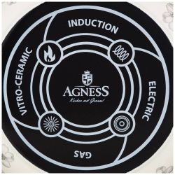 КАСТРЮЛЯ ЭМАЛИРОВАННАЯ AGNESS С КРЫШКОЙ, СЕРИЯ ЯБЛОНЕВЫЙ САД, 2,1Л, ДИА.16СМ