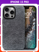 Мягкий тканевый чехол для IPHONE 15 PRO с бархатной подкладкой и усиленной защитой камеры