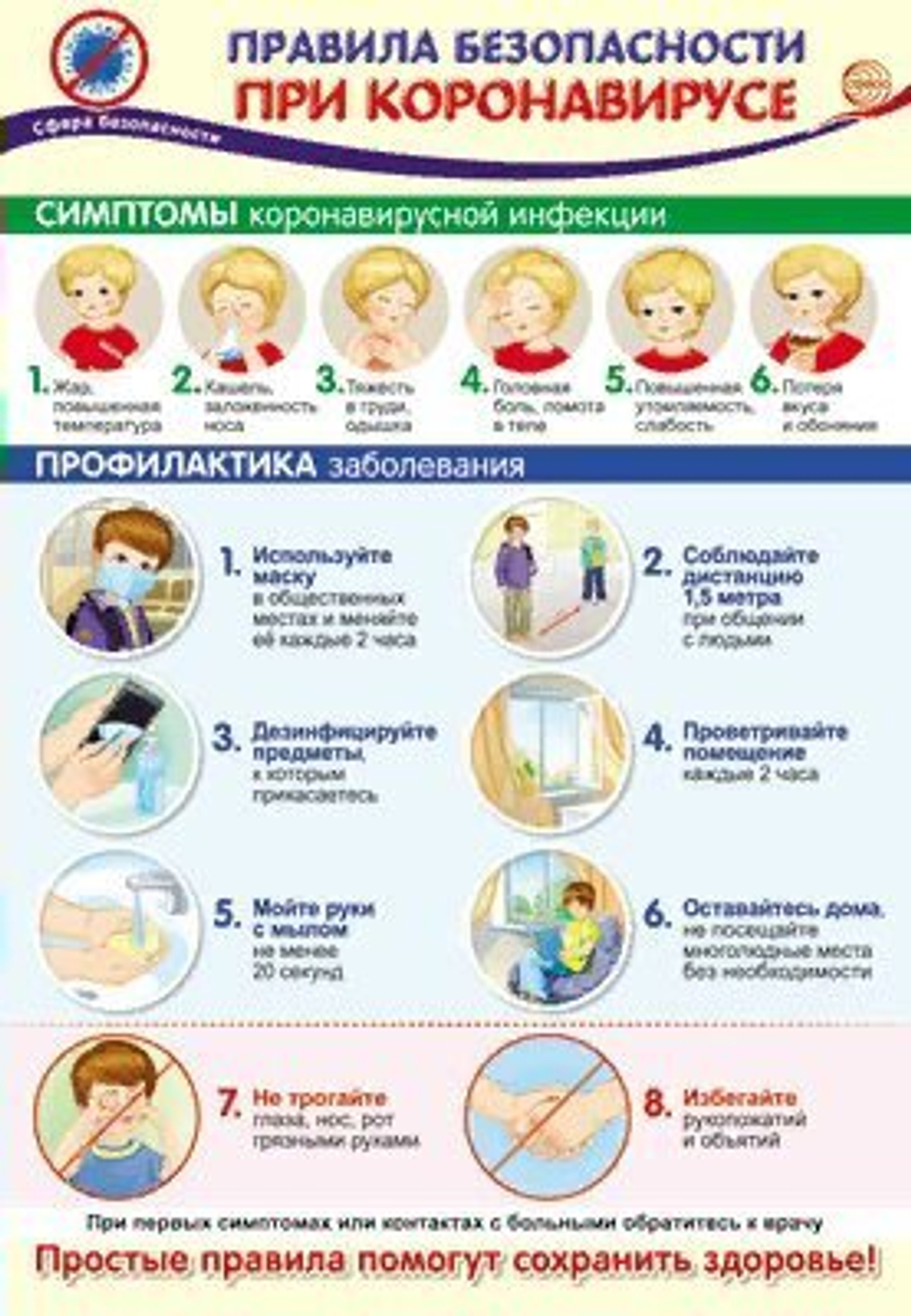 Плакат ПО-13509сф Плакат А3. Правила безопасности при коронавирусе И