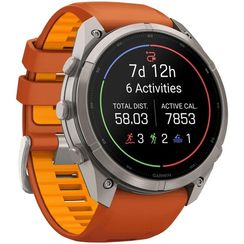Часы Garmin Fenix 9 Pro inReach 51 мм AMOLED Titanium Autumn Orange / Spark Orange (010-04337-01)