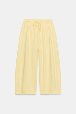ZARA БРЮКИ ПРЯМОГО КРОЯ, ЖЕЛТЫЙ