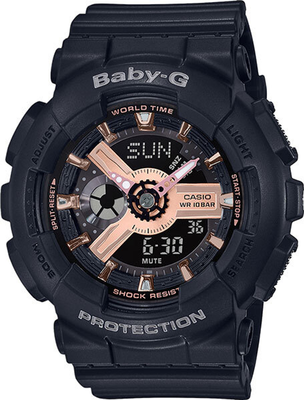 Японские наручные часы Casio Baby-G BA-110RG-1A с хронографом