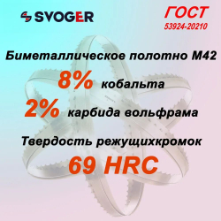 Полотно ленточной пилы 1640 х 13 х 0,6 шаг 6/10 М42
