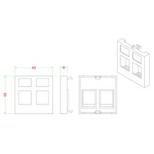 Вставка для 2 модулей Keystone Jack Hyperline SIP2-2N-M45-45