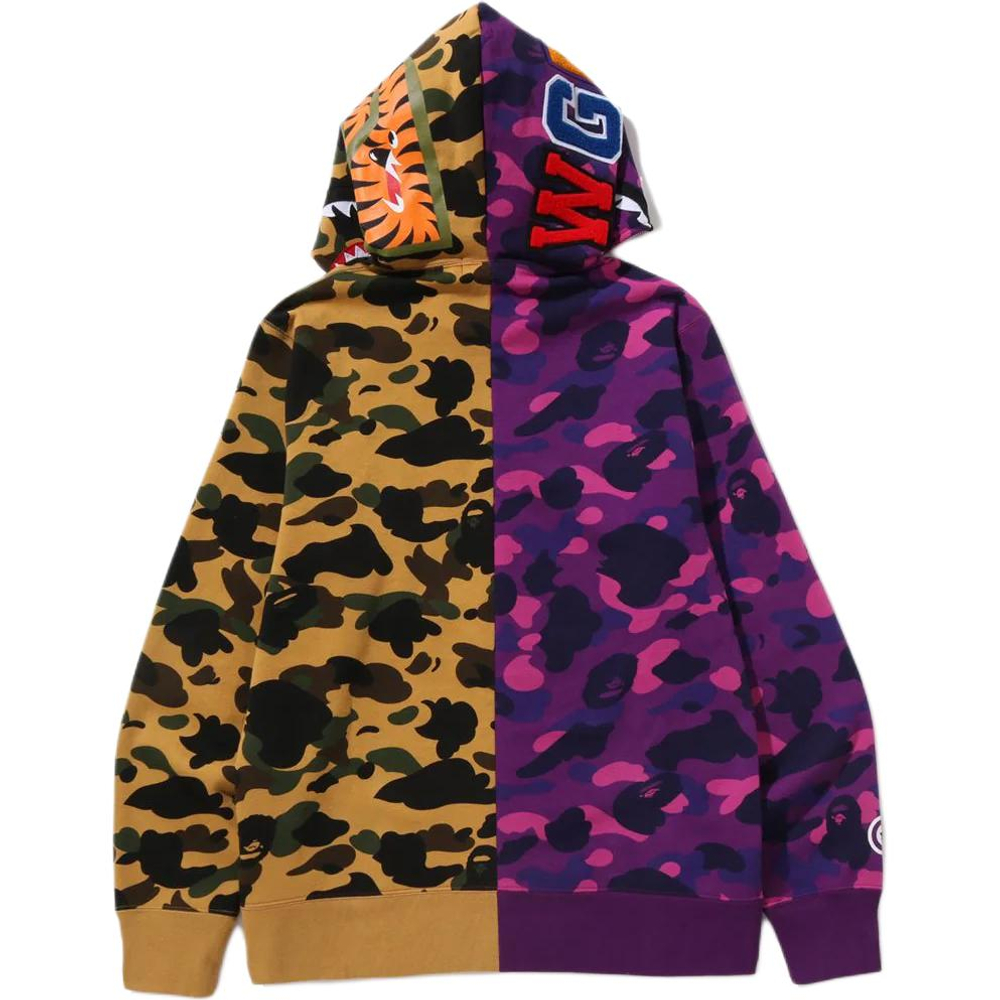 A Bathing Ape Bathing Ape Sweatshirts Camouflage Cotton Moderate No Fleece Lined Zip Closure 1m30 115 005 фиолетовый