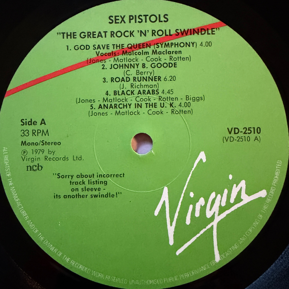 Sex Pistols ‎– The Great Rock 'N' Roll Swindle 2LP (Скандинавия 1979г.)