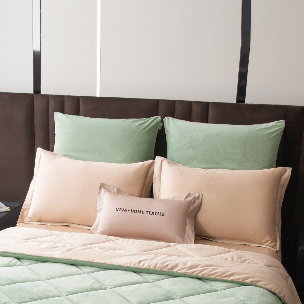 КПБ на резинке Сатин Velvet Premium с Одеялом VPR012, Евро, 4 наволочки, простынь 180*200*25