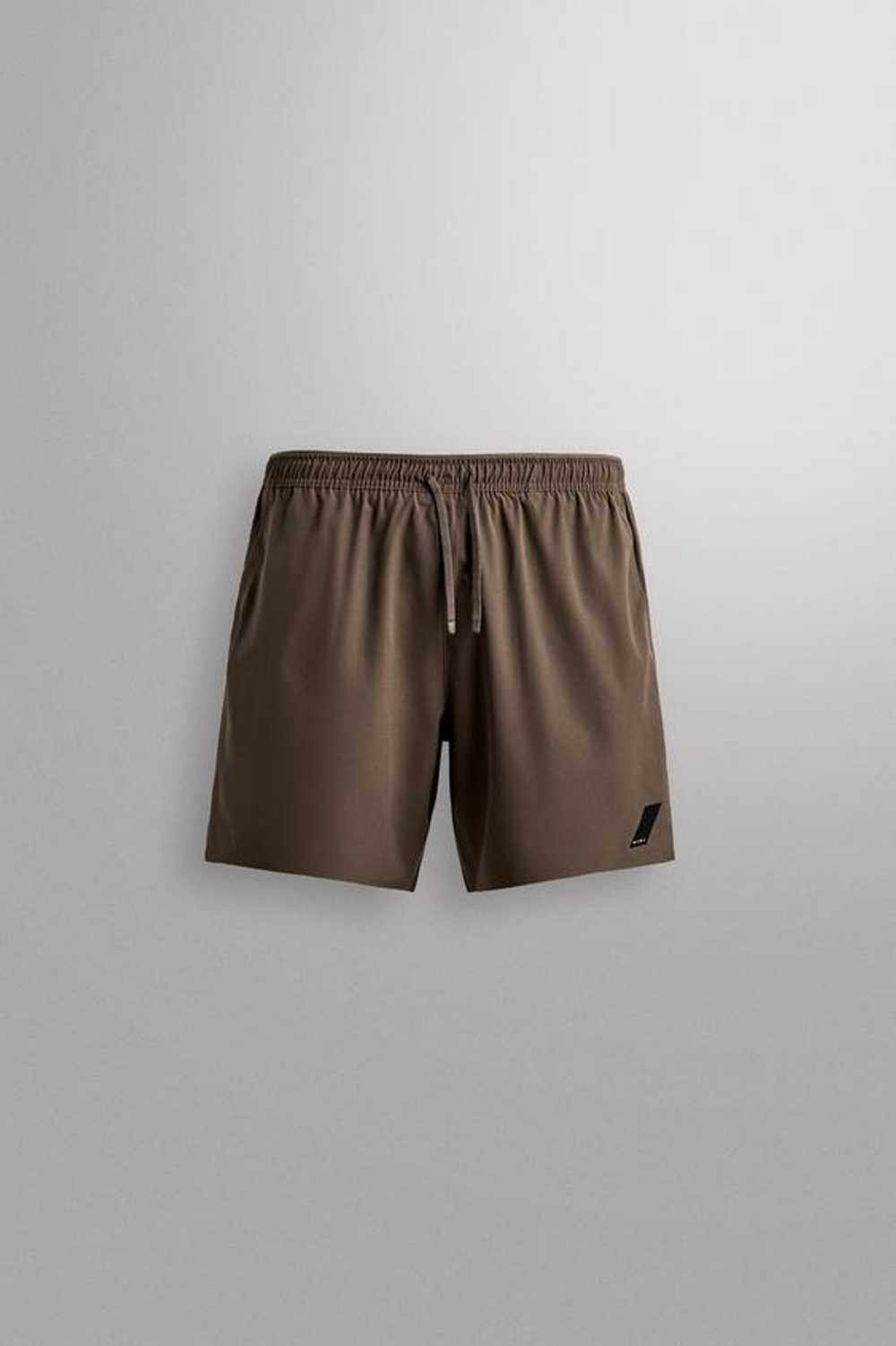 ZARA БАЗОВЫЕ СПОРТИВНЫЕ ШОРТЫ, СЕРО-КОРИЧНЕВЫЙ