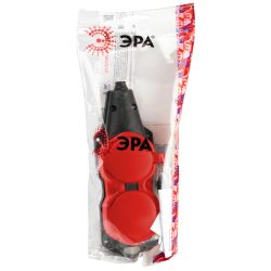 Колодка ЭРА KX-2e-RED-IP44 каучуковая с заземлением 2 розетки 16A IP44 красная | Электротовары