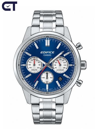 CASIO EFR-575D-2ADF EDIFICE мужские наручные часы — стальной хронограф с синим циферблатом