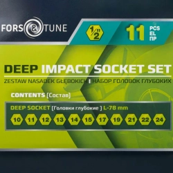 Головки глубокие, набор 11пр., 1/2''(6гр.) FORSandTUNE FORSandTUNE-4117-5MPB