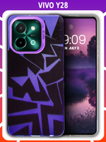Дизайнерский чехол из пластика для VIVO Y28 4G с усиленной защитой камеры и глянцем