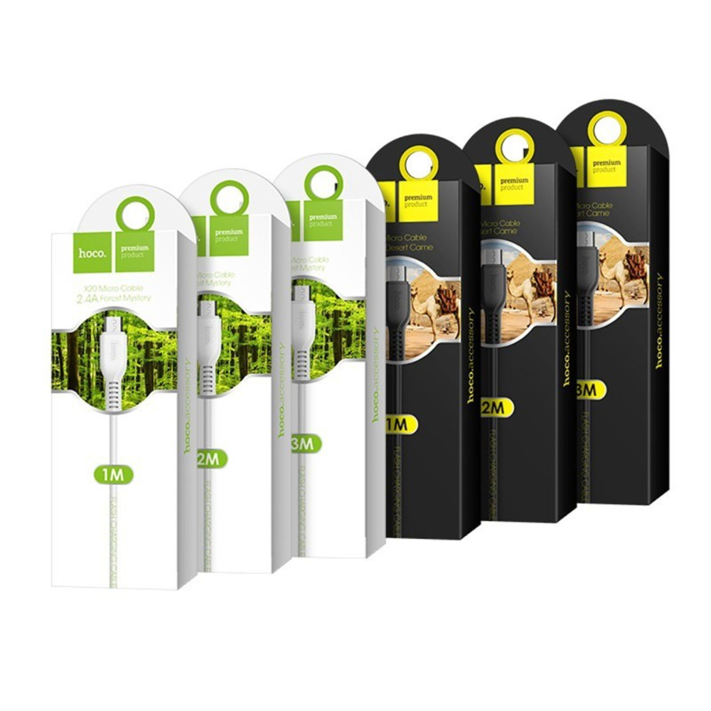 Usb Кабель-зарядка Micro Hoco X20 Flash 3м силиконовый белый