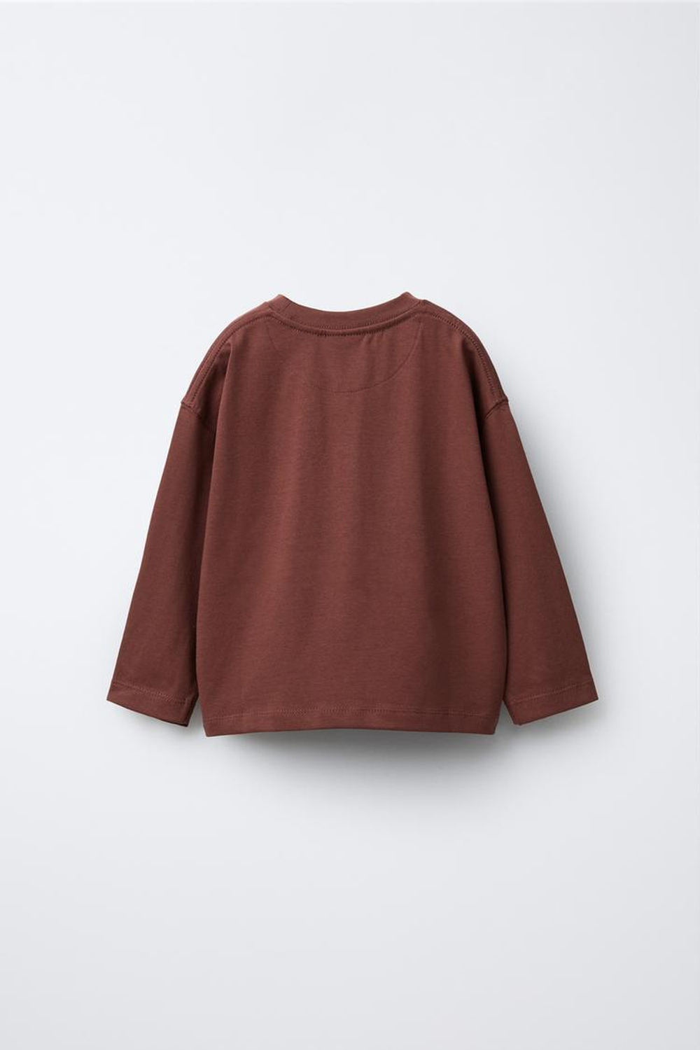 ZARA ФУТБОЛКА HEAVYWEIGHT С ВЫШИВКОЙ, СВЕТЛО-БОРДОВЫЙ