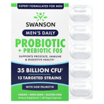 Swanson Vitamins, Для мужчин, ежедневно, пробиотики и пребиотики, ФОС и сереноа, 35 млрд КОЕ, 60 веганских капсул
