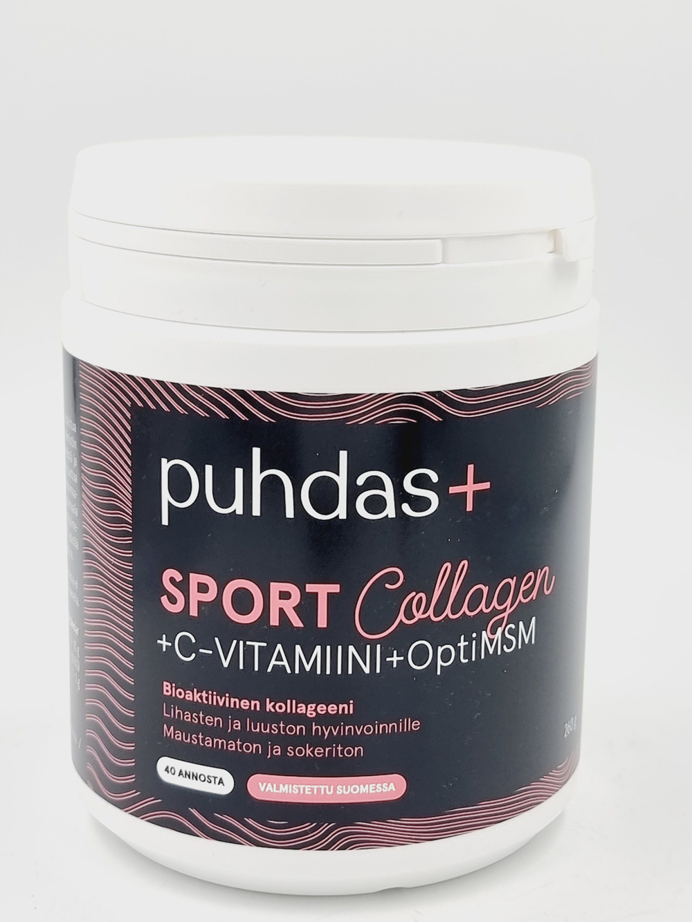 PUHDAS+ Sport Коллаген + Витамин C + OptiMSM, порошок 260 г (из Финляндии)