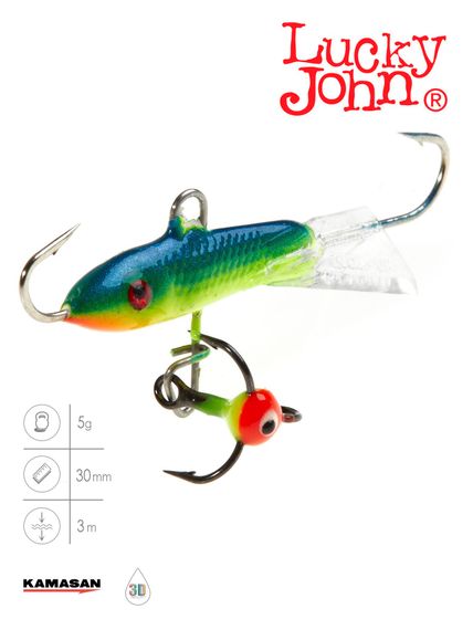 Балансир Lucky John CLASSIC 3 с тр. 30мм/29 блистер