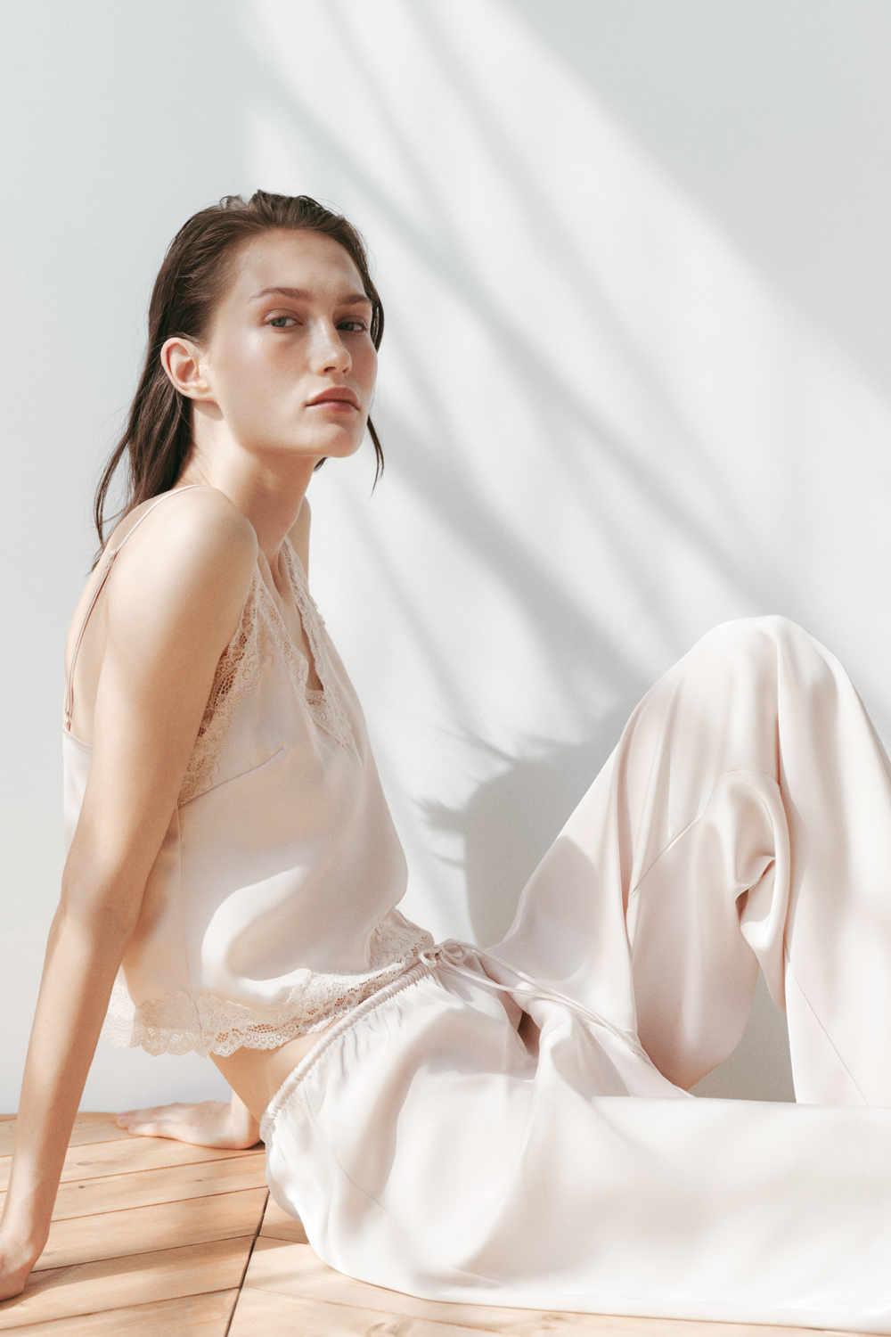 Атласные пижамные брюки на кулиске - H&M