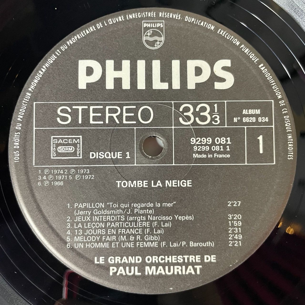 Винтажная виниловая пластинка LP Поль Мориа Le Grand Orchestre De Paul Mauriat Tombe La Neige (France 1975) (Obi) Melody Fair