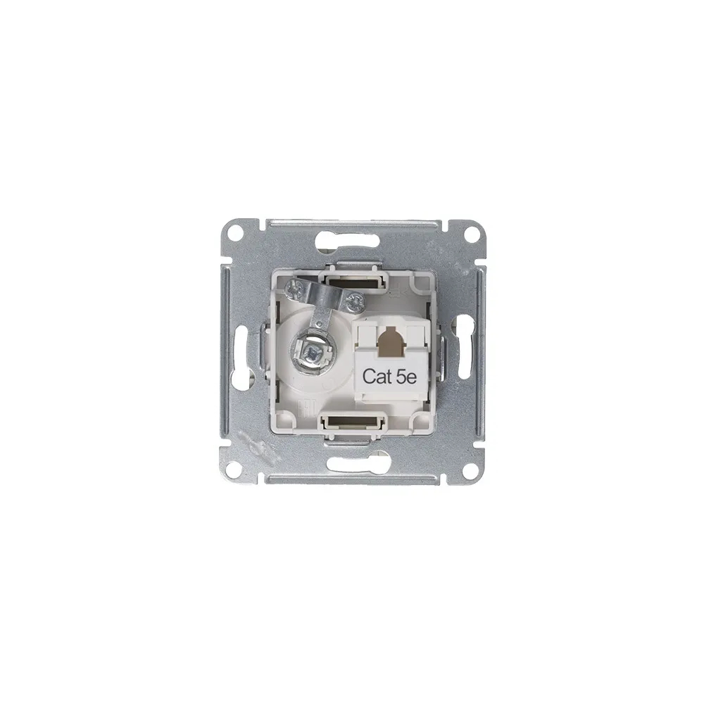 ATLASDESIGN РОЗЕТКА двойная ТВ + компьютерная RJ45 кат. 5e, механизм, АЛЮМИНИЙ