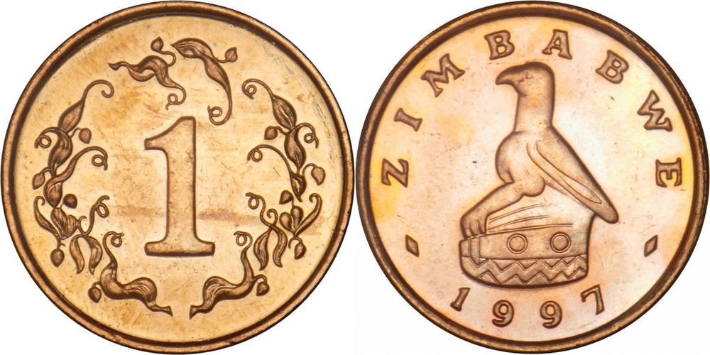 Зимбабве 1 цент, 1997 Орлан XF