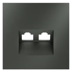 Накладка для розетки компьютерной двойной RJ45+RJ45 Voltum S70 Титан VLS001406