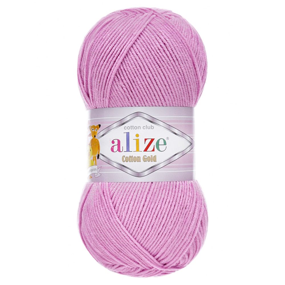 Пряжа Alize (Ализе) Cotton Gold / уп.5 мот. по 100 г, 330м, 098 розовый A