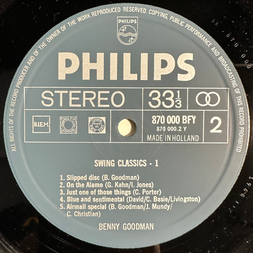 Benny Goodman - Swing Classics 1 (Голландия 1968г.)