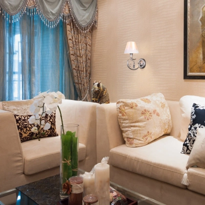 Бра в классическом стиле с абажуром 60069/1 серебро, E14х1