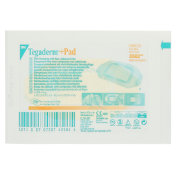 Пленочная прозрачная повязка с впитывающей подушечкой Tegaderm ® + Pad  5 x 7 см. 5 шт./уп., 3582P