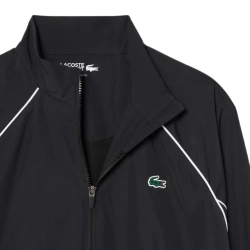 Мужская теннисная куртка Lacoste Sport Water-Repellent Trim Accent Track - black/white