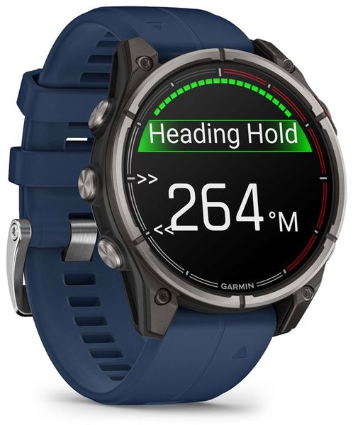 Умные часы Garmin Quatix 8 47 мм AMOLED Sapphire Titanium Синий | Captain Blue (010-02904-51 | 010-02904-50)