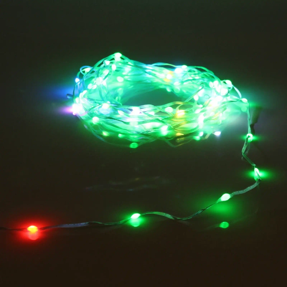 Гирлянда для дома НИТЬ-SMART 10 м 100 ламп LED, прозрачн.пров, более 200 реж, управление с пульта д/у,с телефона, IP-40, RGB (USB)
