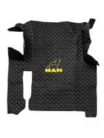 Ковры MAN TGX (автомат, механика) (экокожа, черный, черный кант, желтая вышивка)