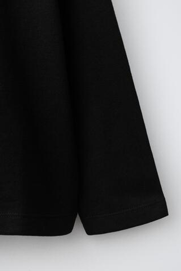 ZARA ОДНОТОННЫЙ ЛОНГСЛИВ, ЧЕРНЫЙ