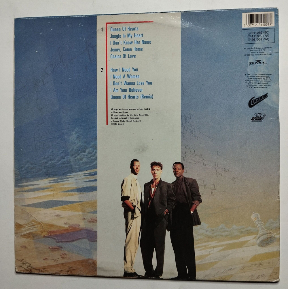Винтажная виниловая пластинка LP Bad Boys Blue Game Of Love (Spain 1990)