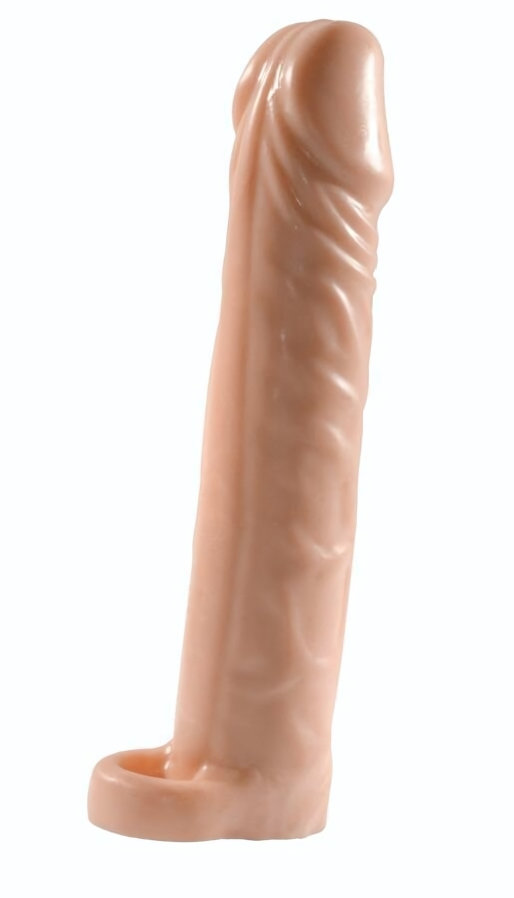 Телесная насадка-удлинитель Extension sleeve с подхватом - 17 см. (Цвет: телесный)