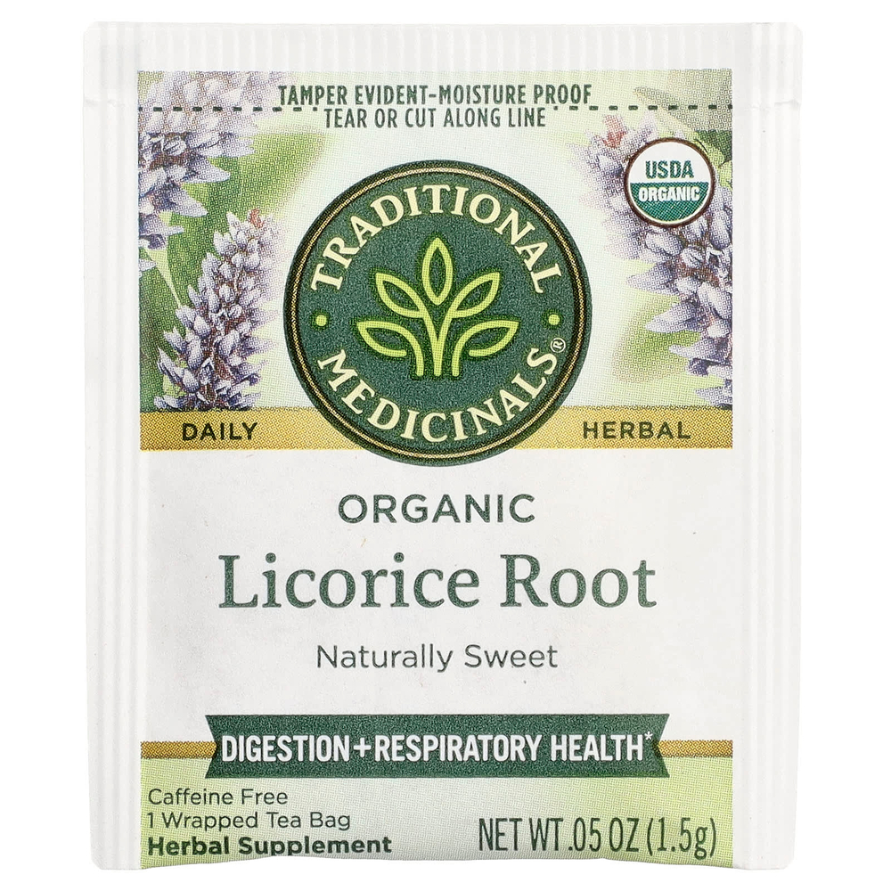 Traditional Medicinals, корень органической солодки, без кофеина, 16 чайных пакетиков, 24 г (0,85 унции)