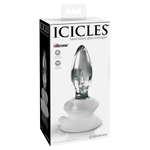 Прозрачная стеклянная пробка 10см с присоской PipeDream Icicles #91 Glass Anal Plug With Suction Cup Clear 289120