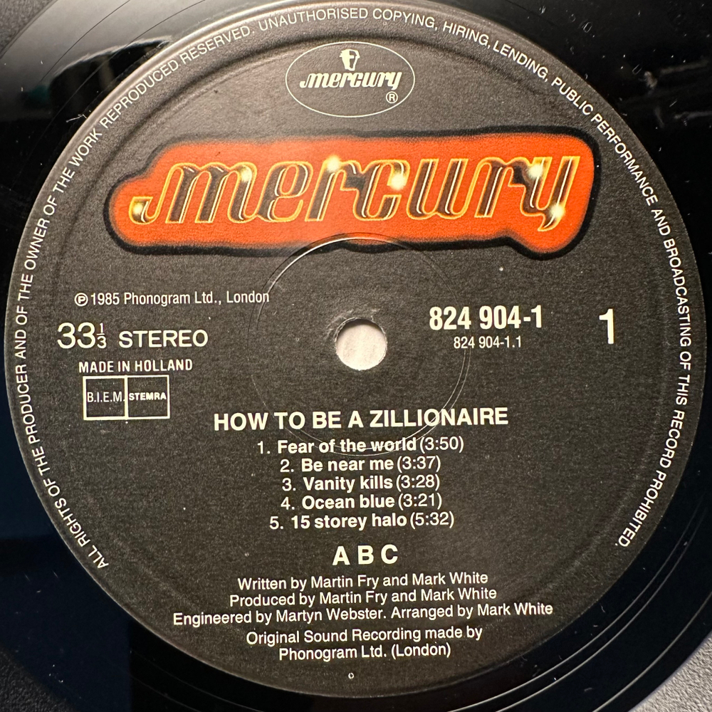 ABC - How To Be A Zillionaire! (Голландия 1985г.)