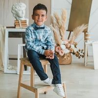 Рубашка фланелевая "Клетка деним"
