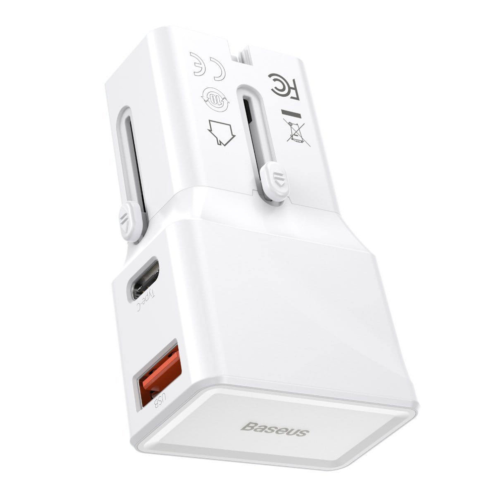 Зарядное устройство Baseus Universal Conversion Plug PPS Charger C+U 18W Youth Edition - White