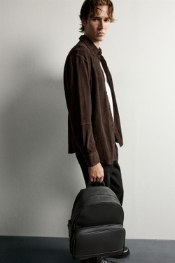 ZARA ФАКТУРНЫЙ РЮКЗАК, ЧЕРНЫЙ